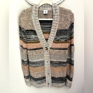 Chic Multicolor Striped Cardigan Sweater